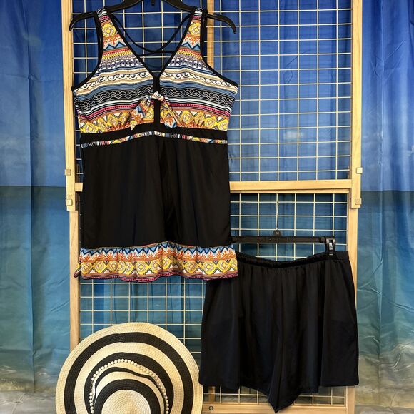 Maxine of Hollywood Over the Shoulder Shirred Tankini Swimsuit Top